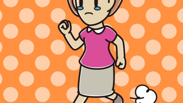 泣きながら走る女性のイラスト【色、背景あり】PNG