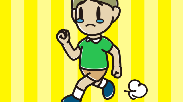 泣きながら走る小学生男子のイラスト【色、背景あり】PNG