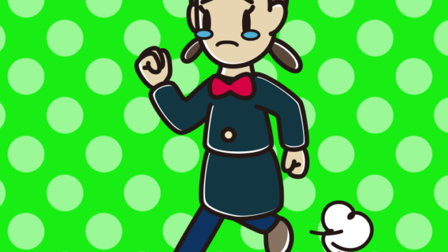 泣きながら走る女子中学生のイラスト【色、背景あり】PNG