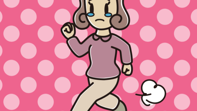 泣きながら走る女子大学生のイラスト【色、背景あり】PNG