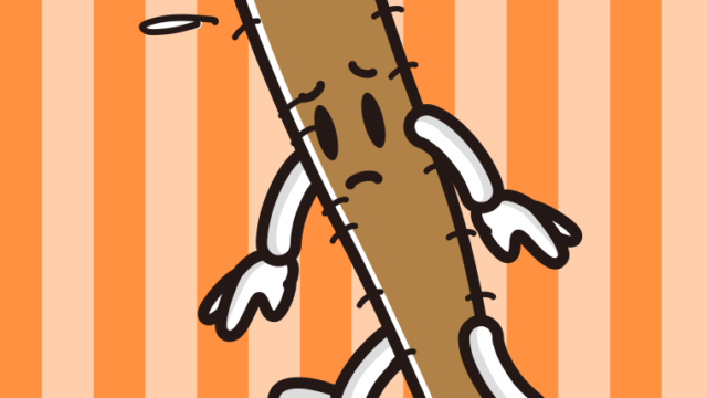 悲しそうなごぼうちゃんのイラスト【色、背景あり】PNG