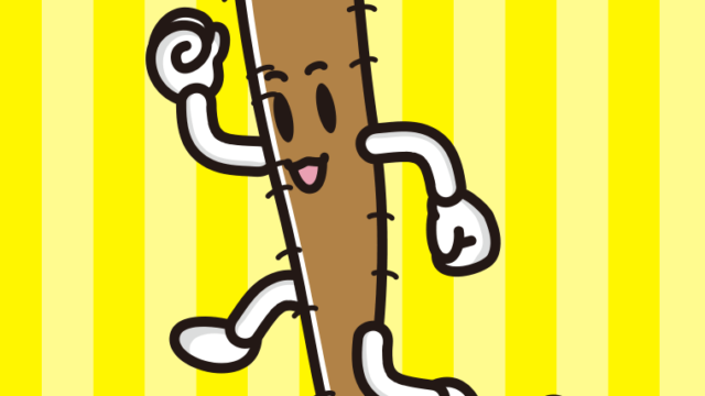 走るごぼうちゃんのイラスト【色、背景あり】PNG