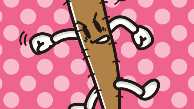 パンチするごぼうちゃんのイラスト【色、背景あり】PNG