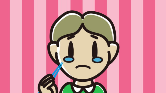 泣きながら食事をする小学生男子のイラスト【色、背景あり】PNG