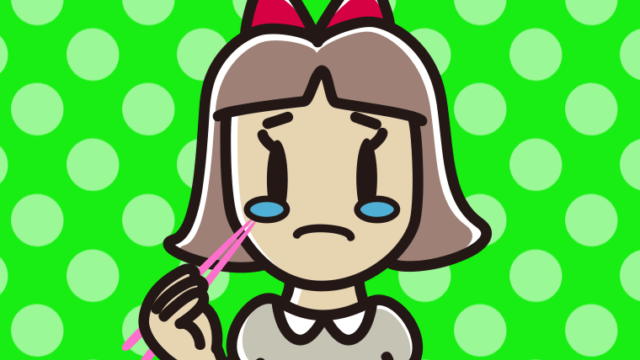 泣きながら食事をする小学生女子のイラスト【色、背景あり】PNG