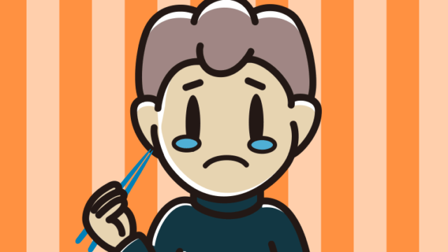 泣きながら食事をする男子中学生のイラスト【色、背景あり】PNG