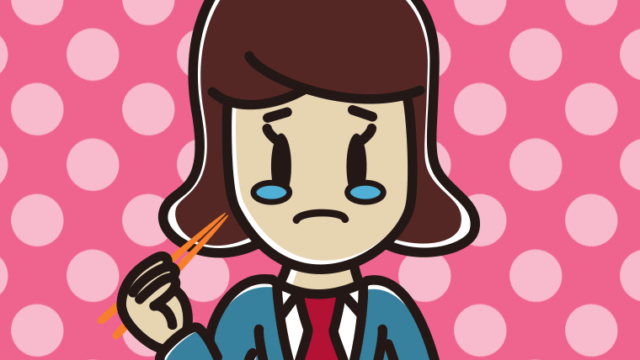 泣きながら食事をする女子高校生のイラスト【色、背景あり】PNG