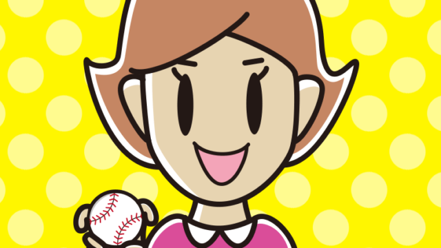 フォークボールの握り方をする女性のイラスト【色、背景あり】PNG