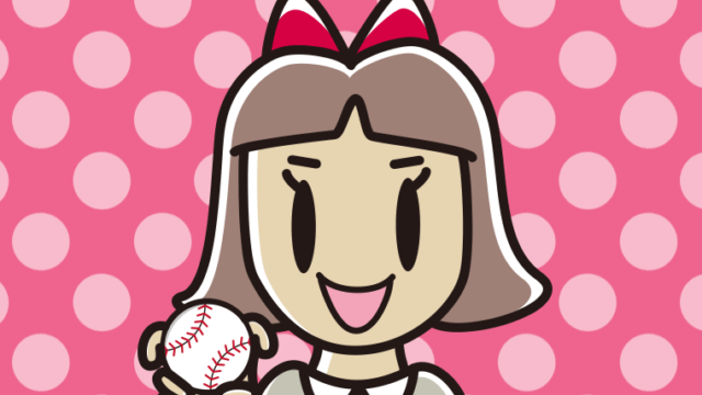 フォークボールの握り方をする小学生女子のイラスト【色、背景あり】PNG