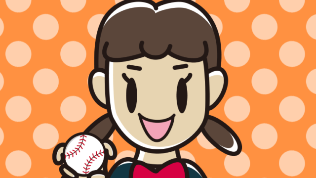 フォークボールの握り方をする女子中学生のイラスト【色、背景あり】PNG