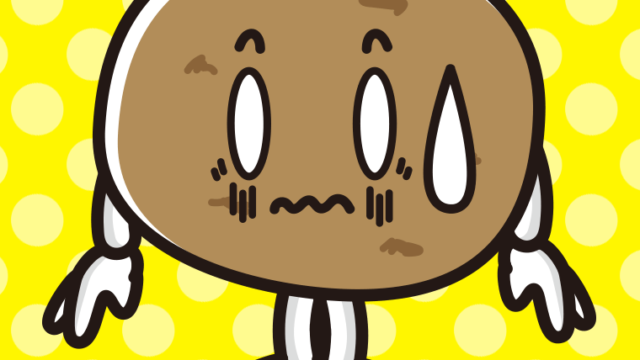ショックを受けるジャガイモちゃんのイラスト【色、背景あり】PNG
