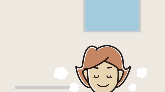 お風呂で目を閉じる女性のイラスト【色、背景あり】PNG