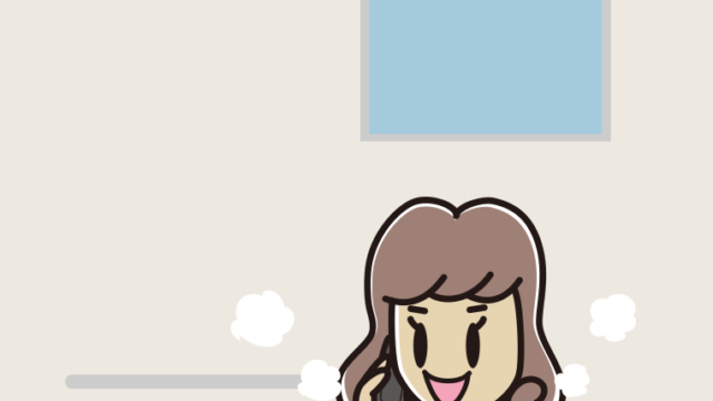 お風呂でスマホで電話する女子大学生のイラスト【色、背景あり】PNG