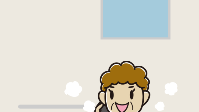 お風呂でスマホで電話するおばさんのイラスト【色、背景あり】PNG