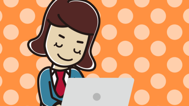 パソコンにお辞儀する女子高校生のイラスト【色、背景あり】PNG