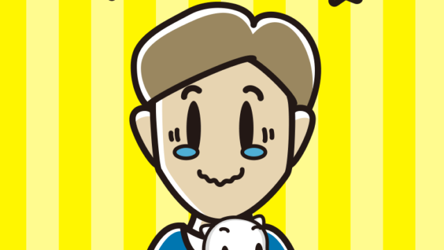 猫を抱いてジーンとする男性のイラスト【色、背景あり】PNG