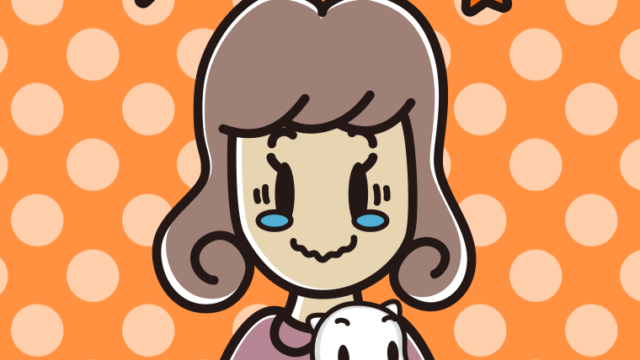 猫を抱いてジーンとする女子大学生のイラスト【色、背景あり】PNG