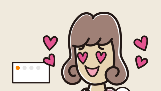 トイレで目がハートになる女子大学生のイラスト【色、背景あり】PNG