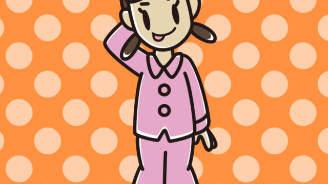 テヘヘなパジャマの女子中学生のイラスト【色、背景あり】PNG