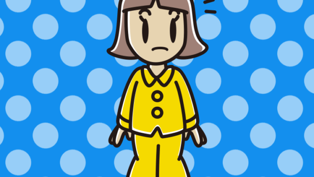 何かに気付くパジャマの小学生女子のイラスト【色、背景あり】PNG