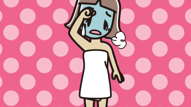 具合が悪いバスタオル姿の小学生女子のイラスト【色、背景あり】PNG