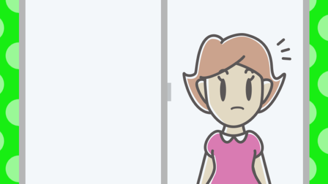 窓で何かに気付く女性のイラスト【色、背景あり】PNG