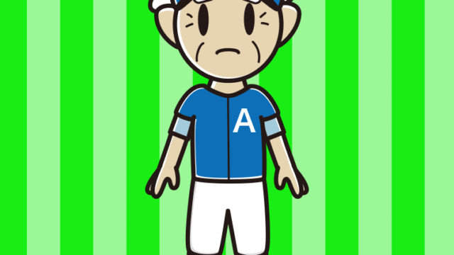 困る野球のユニフォーム姿のおじいさんのイラスト【色、背景あり】PNG