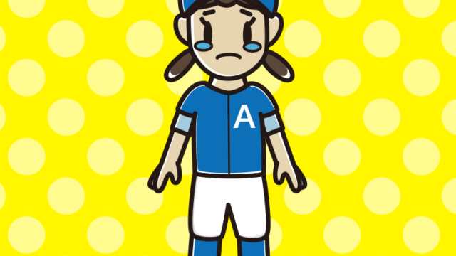 泣く野球のユニフォーム姿の女子中学生のイラスト【色、背景あり】PNG