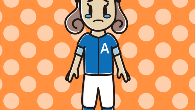 泣く野球のユニフォーム姿の女子大学生のイラスト【色、背景あり】PNG