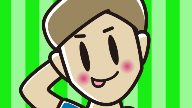 照れる男性のイラスト【色、背景あり】PNG