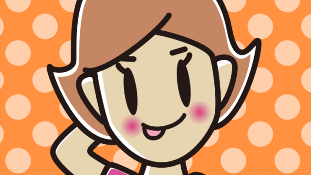 照れる女性のイラスト【色、背景あり】PNG