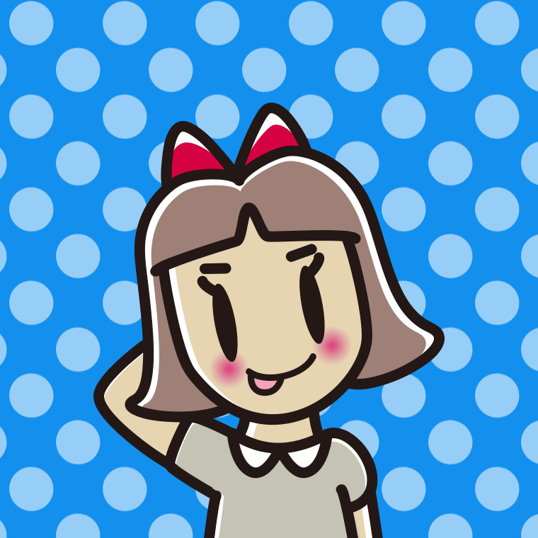 照れる小学生女子のイラスト【色、背景あり】PNG