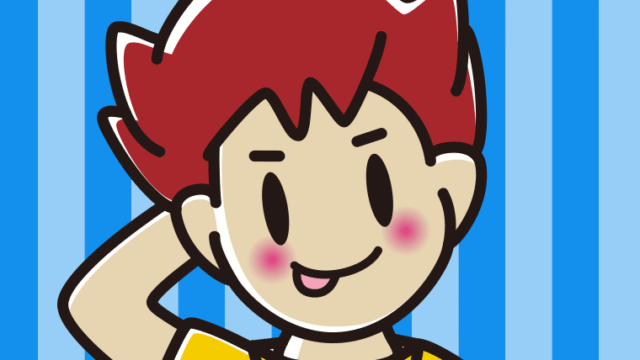 照れる男子大学生のイラスト【色、背景あり】PNG