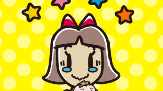 赤ちゃんを抱いてジーンとする小学生女子のイラスト【色、背景あり】PNG