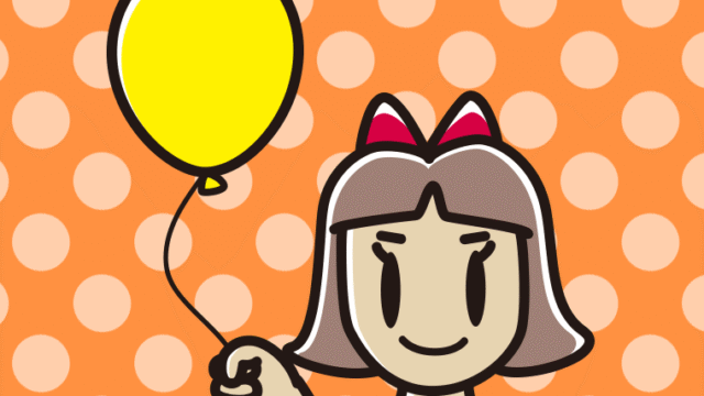 風船を持つ小学生女子のイラスト【色、背景あり】PNG