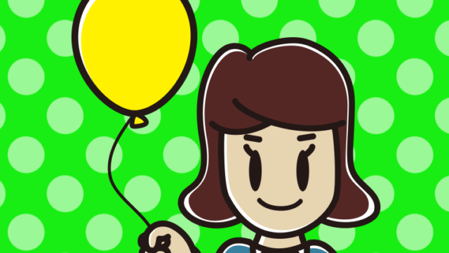 風船を持つ女子高校生のイラスト【色、背景あり】PNG