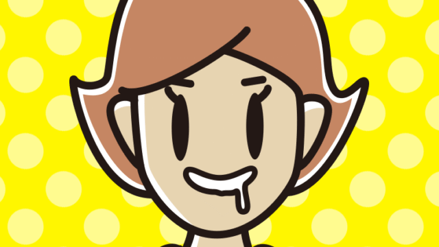 よだれを垂らす女性のイラスト【色、背景あり】PNG