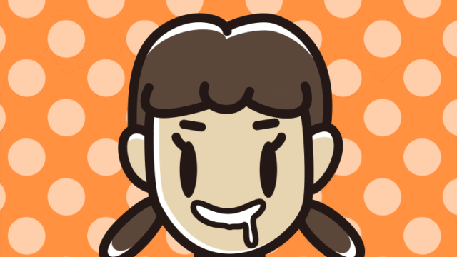 よだれを垂らす女子中学生のイラスト【色、背景あり】PNG