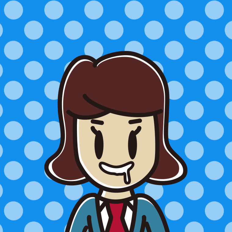 よだれを垂らす女子高校生のイラスト【色、背景あり】PNG