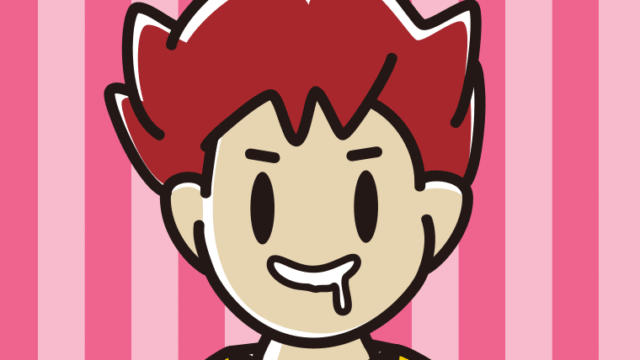 よだれを垂らす男子大学生のイラスト【色、背景あり】PNG