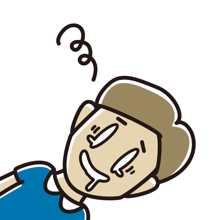 気絶する男性のイラスト【色あり、背景なし】透過PNG