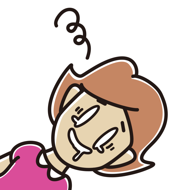 気絶する女性のイラスト【色あり、背景なし】透過PNG