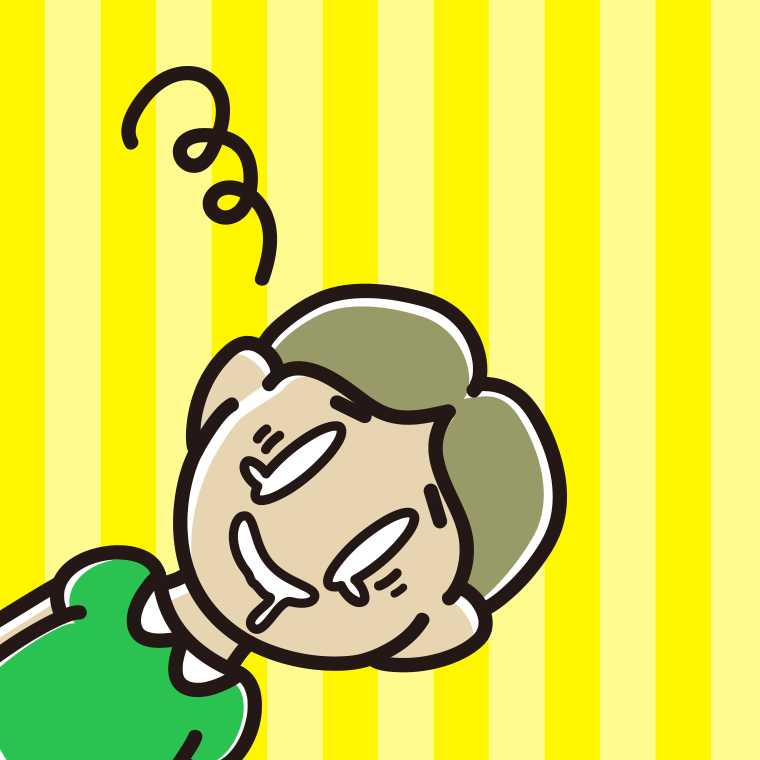 気絶する小学生男子のイラスト【色、背景あり】PNG