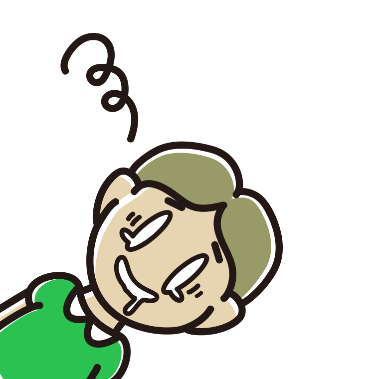 気絶する小学生男子のイラスト【色あり、背景なし】透過PNG