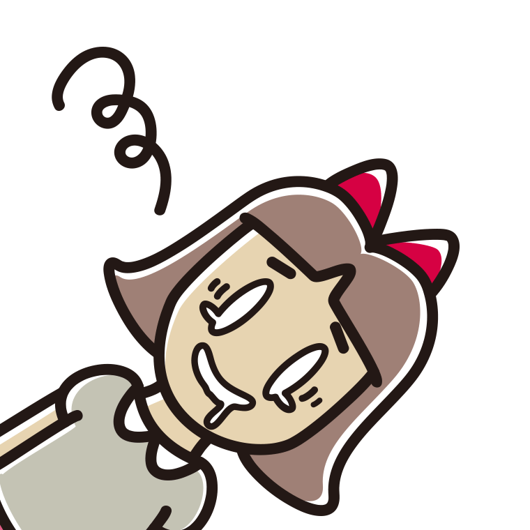 気絶する小学生女子のイラスト【色あり、背景なし】透過PNG