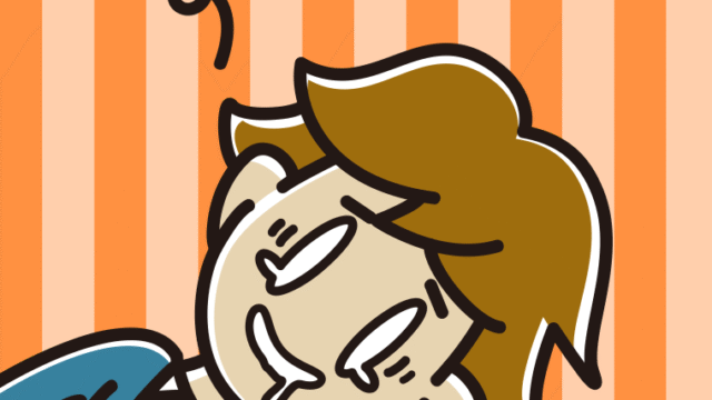 気絶する男子高校生のイラスト【色、背景あり】PNG