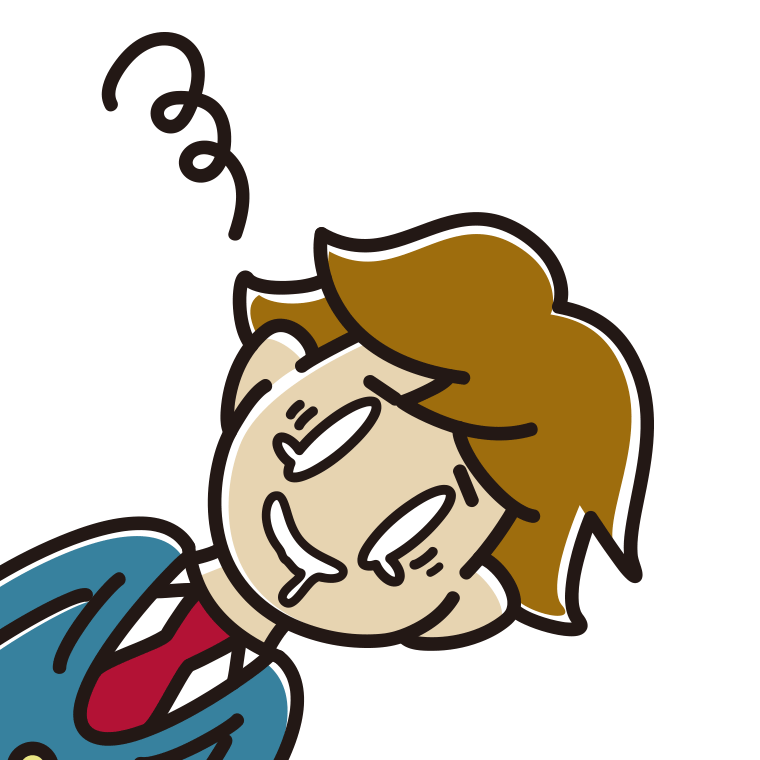 気絶する男子高校生のイラスト【色あり、背景なし】透過PNG