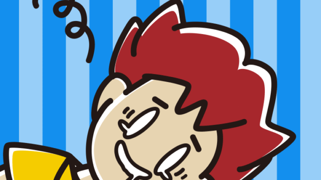 気絶する男子大学生のイラスト【色、背景あり】PNG