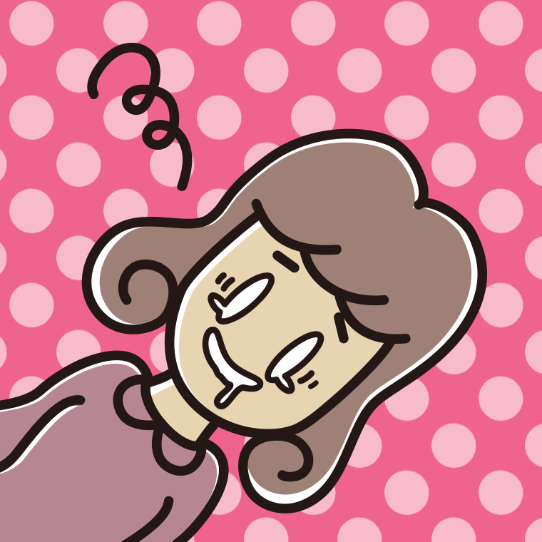 気絶する女子大学生のイラスト【色、背景あり】PNG