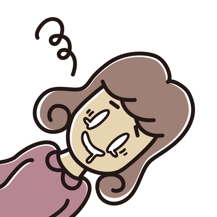 気絶する女子大学生のイラスト【色あり、背景なし】透過PNG